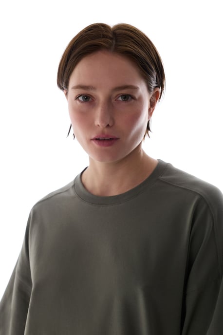 Übergrößen Langsames Baumwollmischung Rundhalsausschnitt T-Shirt - Image 4