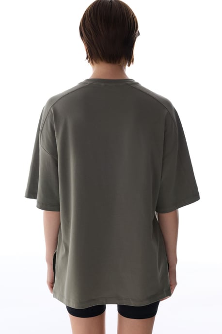 Übergrößen Langsames Baumwollmischung Rundhalsausschnitt T-Shirt - Image 6