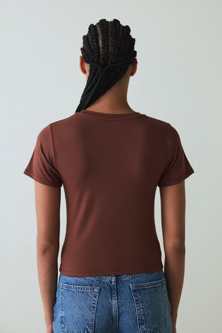 Damen Slim-Fit Modal Rundhals-T-Shirt - Image 5