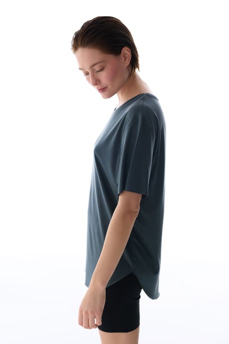 Übergroßes Modal-Mix Rundhals-T-Shirt - Image 2