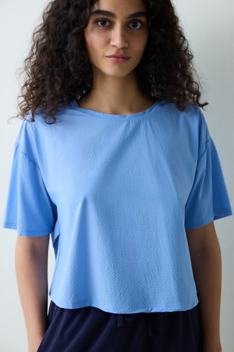 Damen Unifarben Gestricktes Rundhals-T-Shirt - Image 3