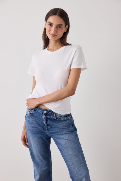 Damen T-Shirt in normaler Passform aus Baumwolle - Image 2