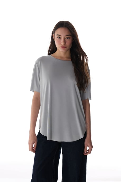 Oversized Modal-Mix Crew-Neck T-Shirt - Image 1