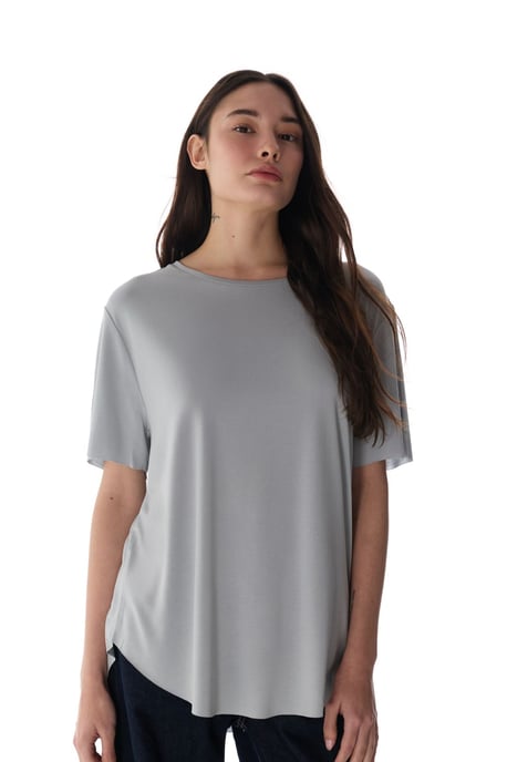 Oversized Modal-Mix Crew-Neck T-Shirt - Image 2