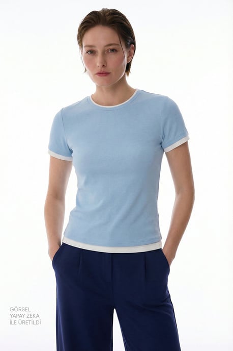 Damen T-Shirt mit regulärer Passform und Rundhalsausschnitt - Image 1