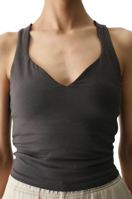 Ärmelloses V-Ausschnitt Rückenfreies String-Bodysuit - Image 2
