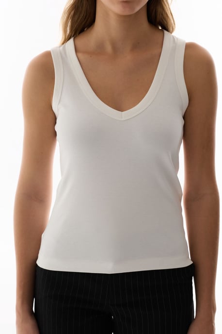 Baumwoll-Rippstrick V-Ausschnitt Ärmelloses Body - Image 4