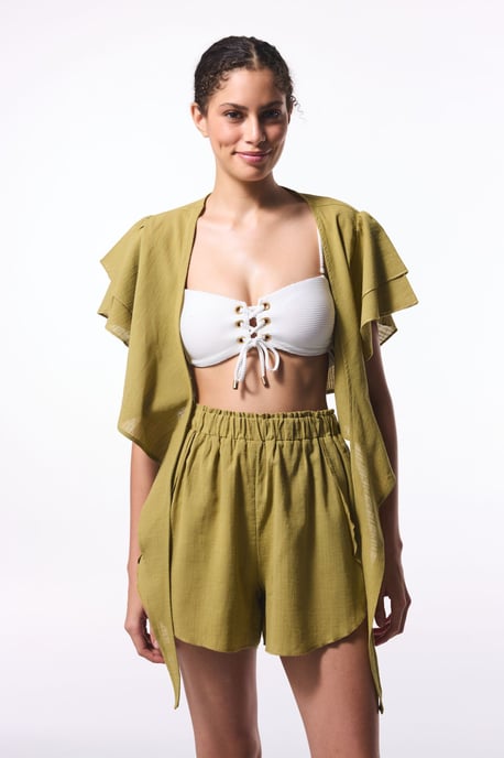 Baumwoll-Crop-Bodysuit mit Bindeband-Detail - Image 4