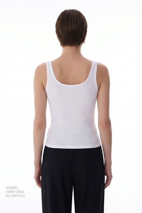 Rippstrick ärmelloser Rundhals-Body - Image 2
