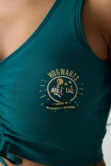 Bedruckter V-Ausschnitt ärmelloser Crop-Bodysuit - Image 3