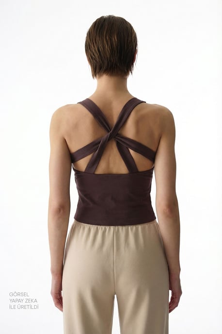 Ärmelloses V-Ausschnitt Rückenfreies Tanga-Bodysuit - Image 2