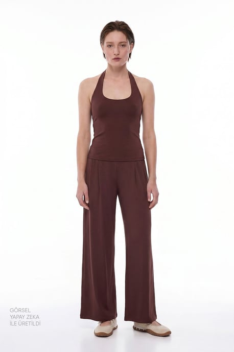 Ärmelloser Halterneck Strickbodysuit - Image 2