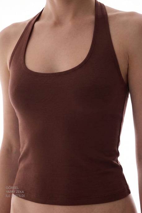 Ärmelloser Halterneck Strickbodysuit - Image 3