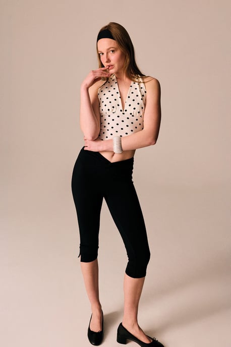 Punktemuster Halterneck Tanga Bodysuit - Image 1