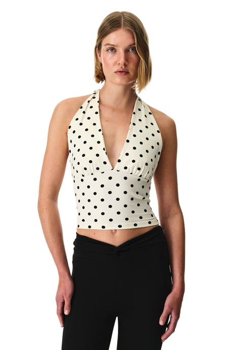 Punktemuster Halterneck Tanga Bodysuit - Image 2
