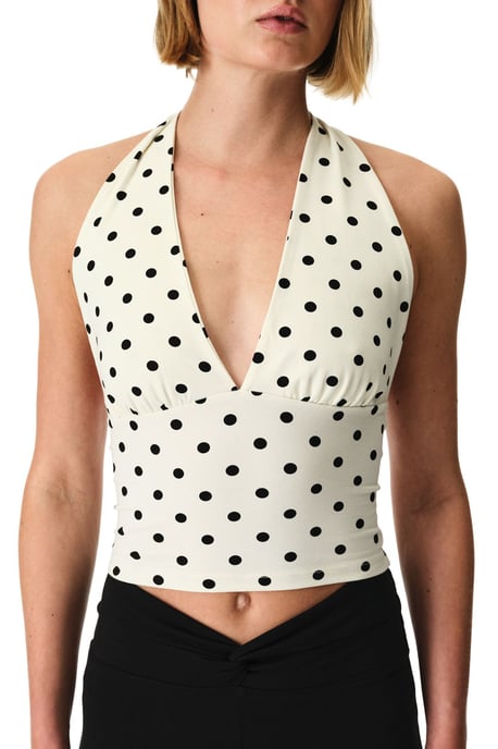 Punktemuster Halterneck Tanga Bodysuit - Image 3
