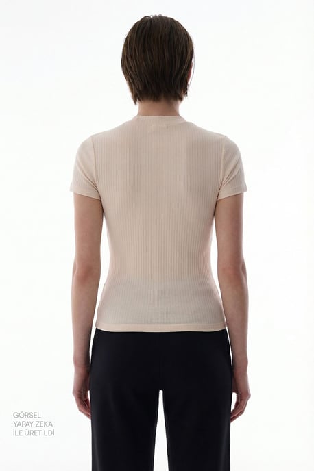 Rippstrick Kurzarmbody mit Rundhalsausschnitt - Image 4