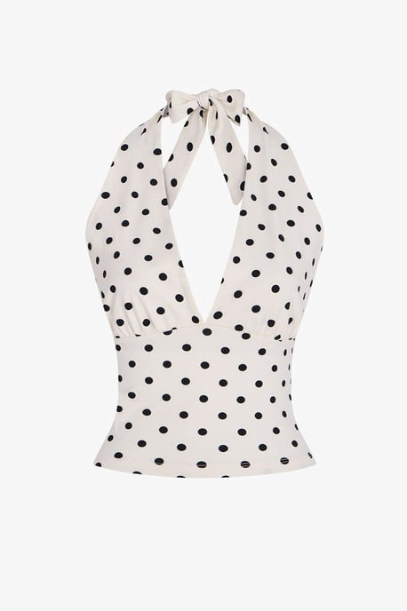 Punktemuster Halterneck Tanga Bodysuit - Image 6