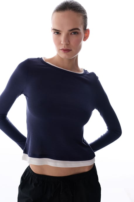 Langärmliger Body mit Rundhalsausschnitt - Image 1