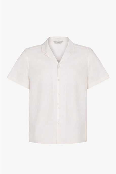 Herren Oversized Kurzarm Leinenhemd - Image 1