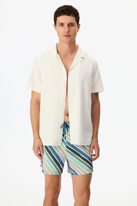 Herren Oversized Kurzarm Leinenhemd - Image 2