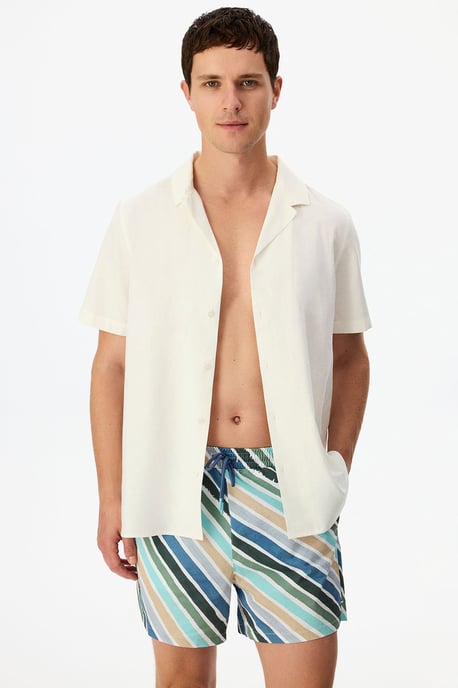 Herren Oversized Kurzarm Leinenhemd - Image 3