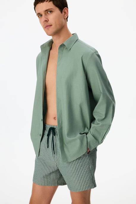 Herren Übergrößen Langarm-Leinenshirt - Image 2