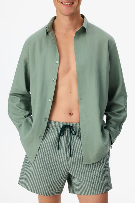 Herren Übergrößen Langarm-Leinenshirt - Image 5