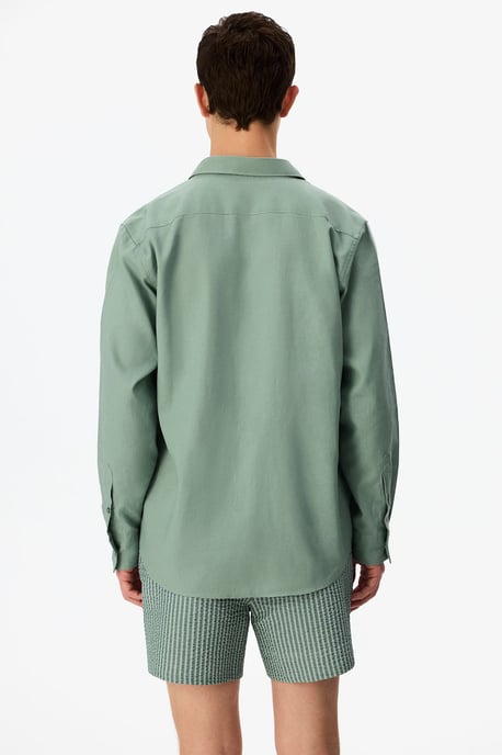 Herren Übergrößen Langarm-Leinenshirt - Image 6