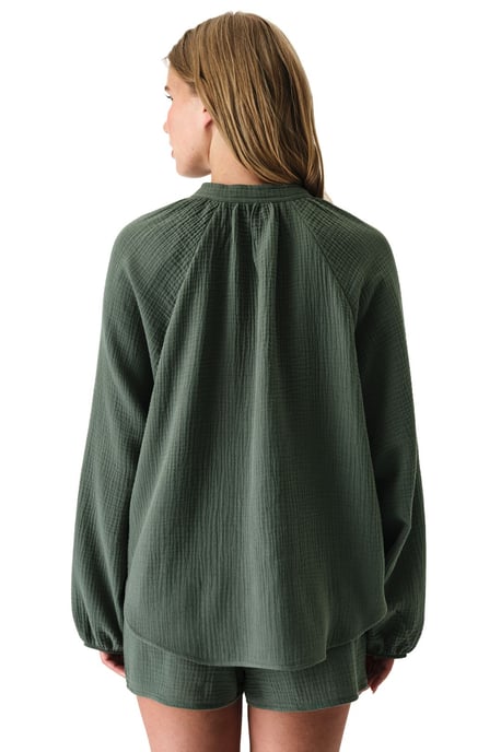 Oversized Baumwollhemd mit Bindedetail - Image 2