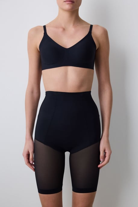 Hochgeschnittene Mesh-Shapewear-Shorts - Image 1