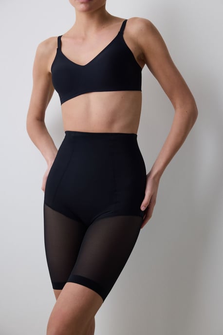 Hochgeschnittene Mesh-Shapewear-Shorts - Image 2