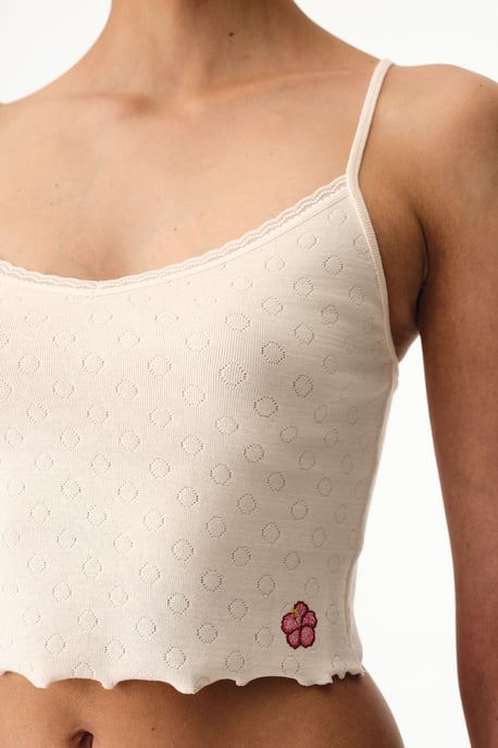 Strukturiertes Baumwoll-Mix Fitted Cami Top - Image 2