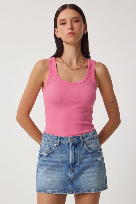 Fitted U-Hals Gestricktes 2er-Pack Tanktop - Image 2