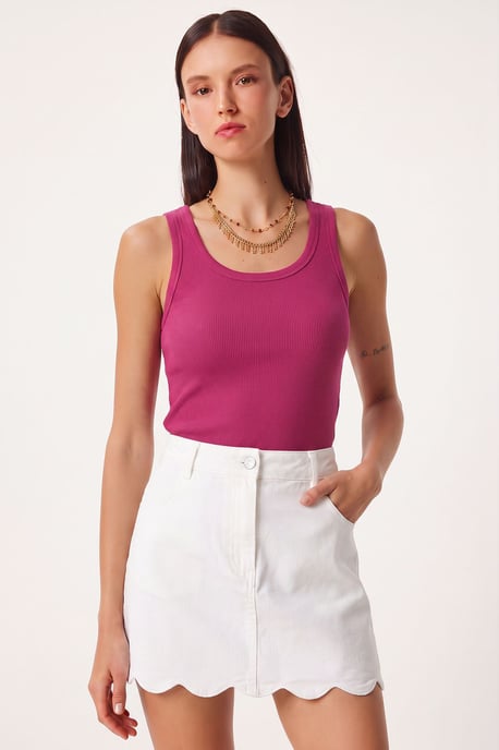 Fitted U-Hals Gestricktes 2er-Pack Tanktop - Image 4