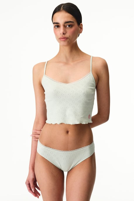 Strukturiertes Baumwollmix-Fitted Cami-Top - Image 4