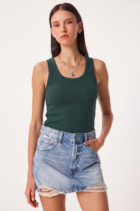 Fitted U-Hals Gestricktes 2er-Pack Tanktop - Image 2