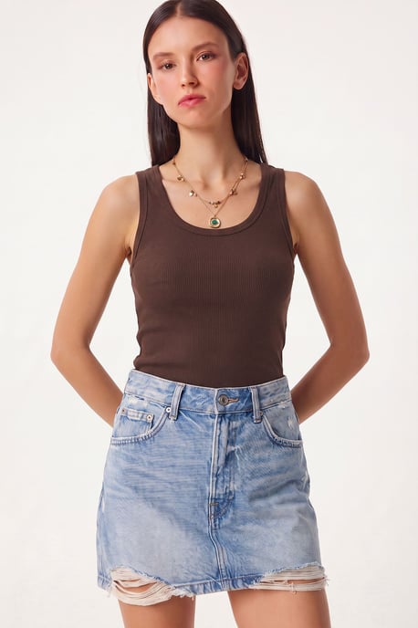 Fitted U-Hals Gestricktes 2er-Pack Tanktop - Image 4