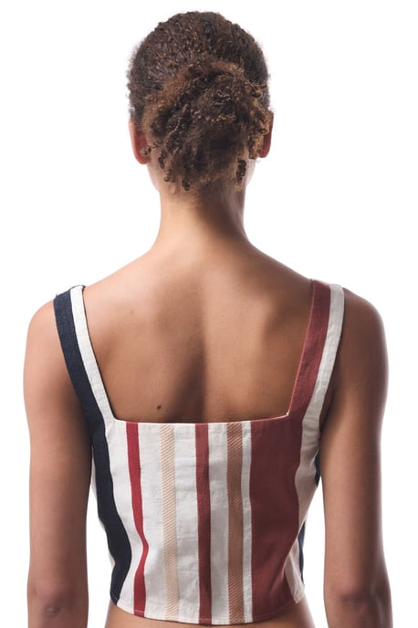 Gestreiftes Baumwoll-Crop-Bralette-Camisole - Image 3
