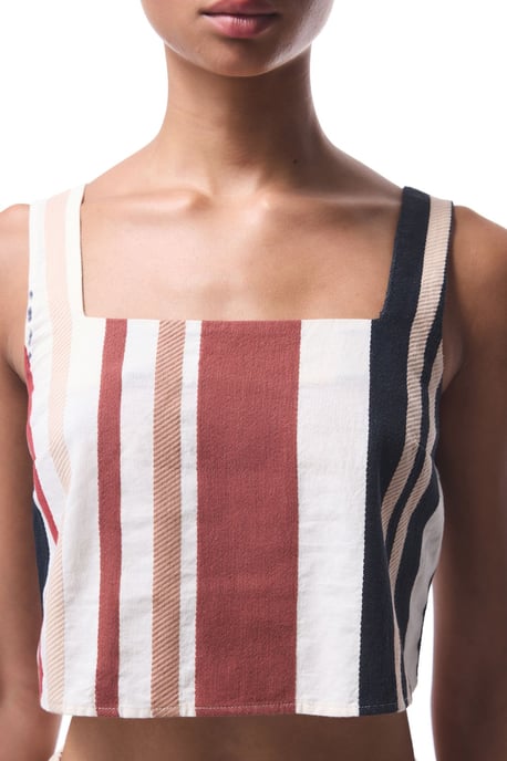 Gestreiftes Baumwoll-Crop-Bralette-Camisole - Image 4