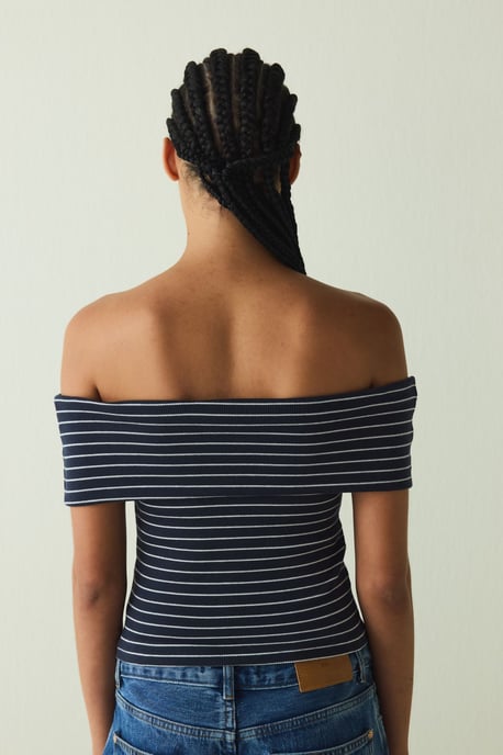 Gestreiftes Baumwoll-Elasthan Bandeau-Top - Image 6