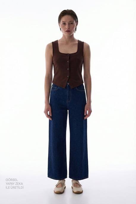 Knopf-Front Strick-Cami-Top - Image 4