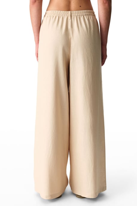 Damen Leinenhose mit weitem Bein und mittlerer Taille - Image 2