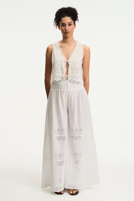 Bestickte Baumwoll-Hose mit weitem Bein - Image 5