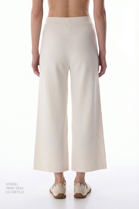Penti Hüfthohe Wide‑Leg Jerseyhose - Wollweiß - Image 2