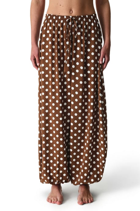 Hochtaillierte Polka-Dot Weitbein-Hosen - Image 3