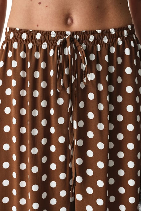 Hochtaillierte Polka-Dot Weitbein-Hosen - Image 5