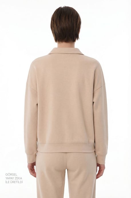 Oversized Strickpullover mit Knopfkragen - Image 3