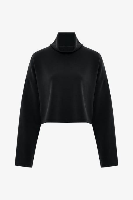 Damen Kurzes Stehkragen Sweatshirt - Image 4