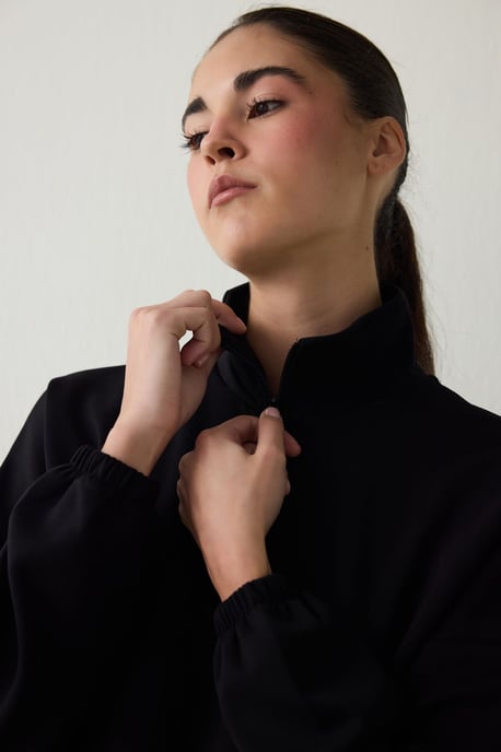Damen Crop-Half-Zip Sweatshirt - Image 3